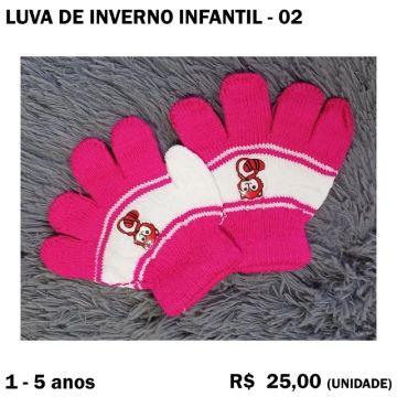 Luva de Frio Infantil Rosa 1-5 anos