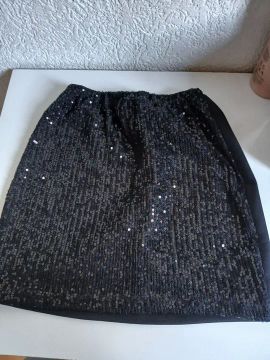 Saia de Sequins Preta