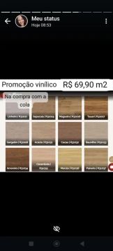 Promoção Vinílico R$ 69,90 m2 - Compre com a cola!