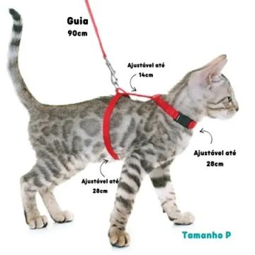 Coleira Guia Gato Coelho Cão Furão wpp:43. *