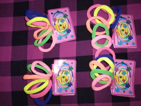 Elásticos de cabelo coloridos  24 unidades