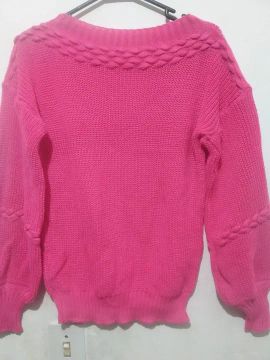 Blusa de trico pink feminina 