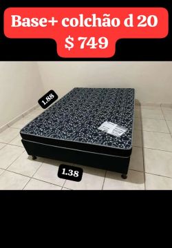 Base + Colchão Casal 20cm - Novo!