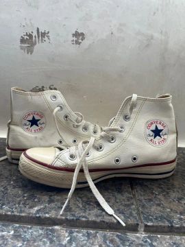 Converse All Star Branco de couro 