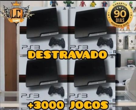 PLAYSTATION 3 SLIM ( DESTRAVADO ) 500GB/320GB + 3003 JOGOS + GARANTIA + BRINDES - LOJA FIS