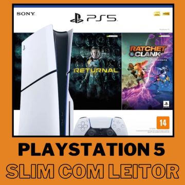 Ps5 slim lacrado na caixa parcelamos em até 18x no cartão Playstation 5 Slim