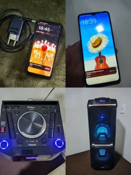 Som Philco e celular Motorola moto E 13 para trocar 
