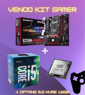 Kit Placa Mãe B250M + Processador i5 7400 + Intel Optane M.2 NVMe 16Gb