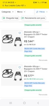 Suporte baú reforçado todo em ferro para cb250 twister