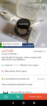 iPod Shuffle 4ª Geração 2GB - Cinza Metálico