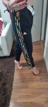 calça nova moletom preta com logo estampado adidas originals, p