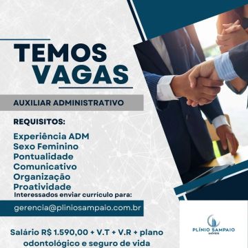 Auxiliar Administrativo Sexo Feminino Com experiência 