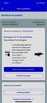 Ar Condicionado Split Electrolux 12000 BTUs - Novo