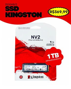 SSD Kingston NV2 1TB PCIe 4.0 NVMe M.2 - 3500MB/s