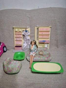 Conjunto de Sofá, Poltrona e Mesa Barbie estrela anos 80