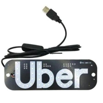 Placa Led Motorista Aplicativo Painel Letreiro Luminoso Vidro Para-brisa LED USB Carro
