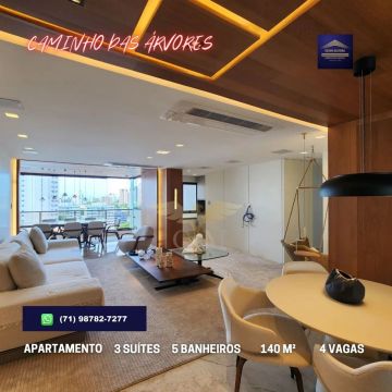 Excelente Apartamento, 3 suítes, varanda no Caminho das Árvores - Salvador/BA