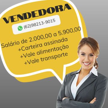 Vendedora setor Campinas Goiânia 