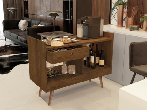 Aparador Bar JB 4064 luxo Marrom Até 12x - Frete Grátis 
