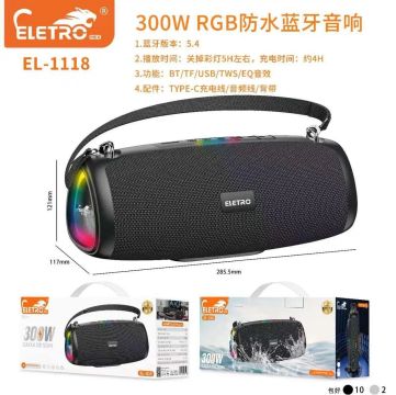 Caixa de Som Bluetooth 300W RGB Impermeável