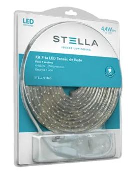 Kit Fita Tensão de Rede Single Line 5W/m 3000K 127V IP65 5M - Stella