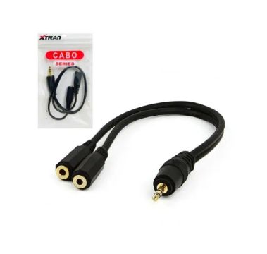 Cabo P2 Adaptador Divisor P2 Y 1 Macho 2 Fêmea Estéreo Xtrad