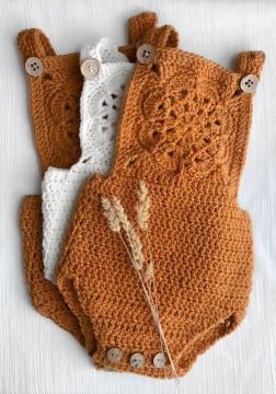 Body Boho de crochê para bebê - Unissex