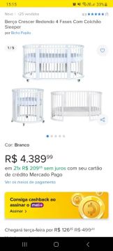 Berço Crescer Redondo 4 Fases Com Colchões Sleeper