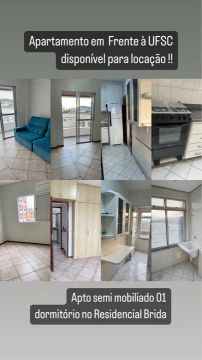 Apartamento em Frente à UFSC disponível para locação!!