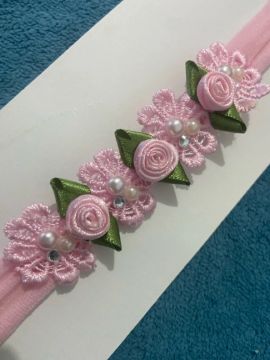 Faixa de cabelo para bebê com flores