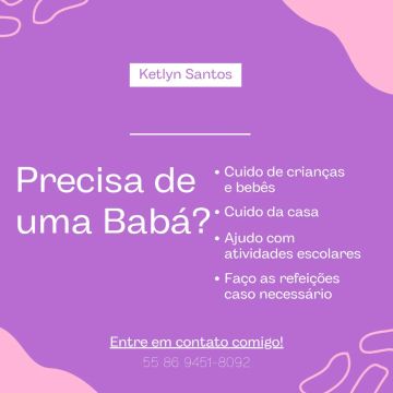 Babá disponível 