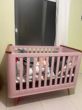 Berço 3 em 1 Puppi Rosa