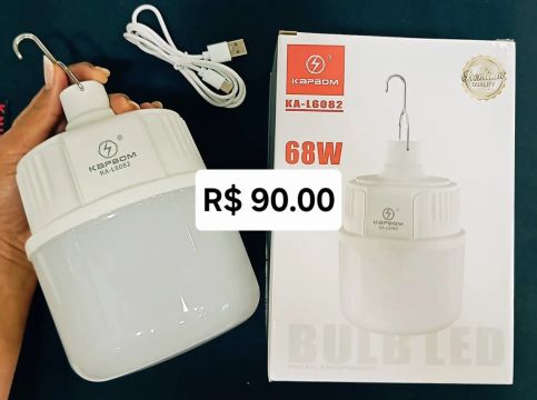 Lâmpada de LED Recarregável 68W - Camping
