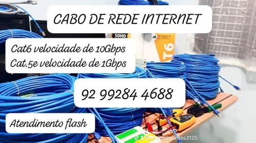 CABO DE REDE INTERNET 3M,5M,10M,12M,15M,20M,25M,30M,35M,40M,50M - ENTREGA GRÁTIS 