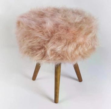 Puff Pelúcia Rosa Claro