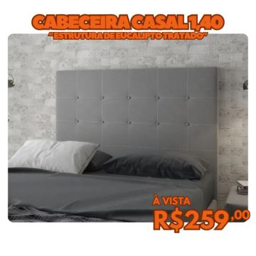 Cabeceira Casal 1,40m - Estrutura Reforçada e Revestimento Sofisticado!