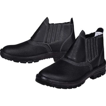 Bota Couro Preta Sem Biqueira - Cartom