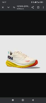 Tênis Hoka Clifton 9 - Bege claro/Amarelo - 35