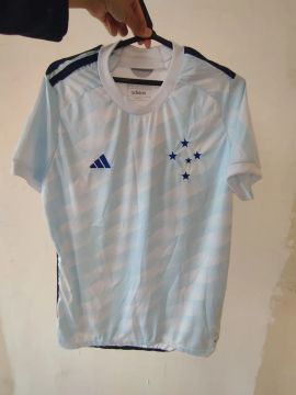 Camisa cruzeiro azul com listras brancas (G)