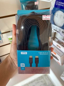 Cabo HDMI 3 Metros 4K Leon Pro - Alta Velocidade