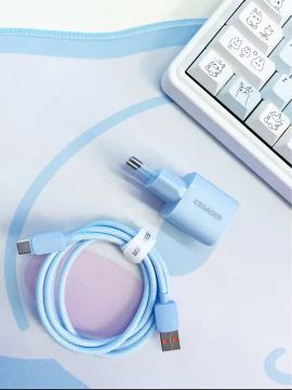Cabo USB tipo C para Celular - Azul Claro