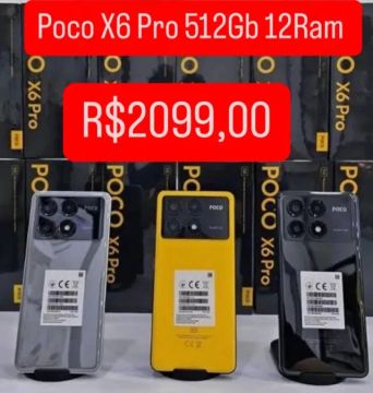 Celular Poco X6 Pro 5G NFC 512Gb 12Gb Ram Lacrado Global Entregamos Garantia Capa Pelicula