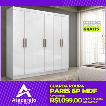 Guarda Roupa MDF Casal Entrega e Montagem Grátis