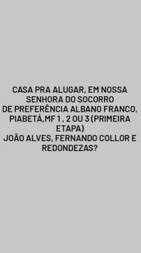 Casa para Alugar em Nossa Senhora do Socorro