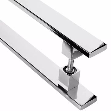 Puxador de Inox Para Porta Pivotante 1 Metro Madeira Vidro Cor Alto Brilho