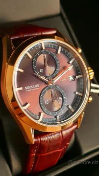 Relógio Seculus Chrono Social 40mm Rosé couro 
