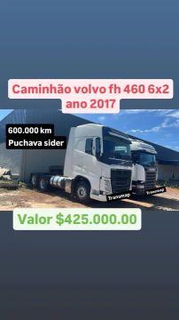 Caminhão Volvo FH 460 6x2 2017 - 600 mil km