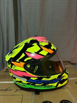 Capacete Norisk Strada Commando Amarelo Azul 56<br>