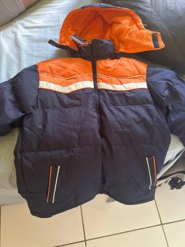 Casaco de inverno masculino - Laranja e Azul