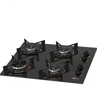 Cooktop 4 Bocas Fischer Preto - Vidro Temperado